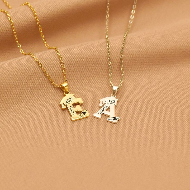 Collana con iniziale da donna, semplice e alla moda, in acciaio inossidabile, con ciondolo a 26 lettere inglesi, gioiello per donna_voghion.com