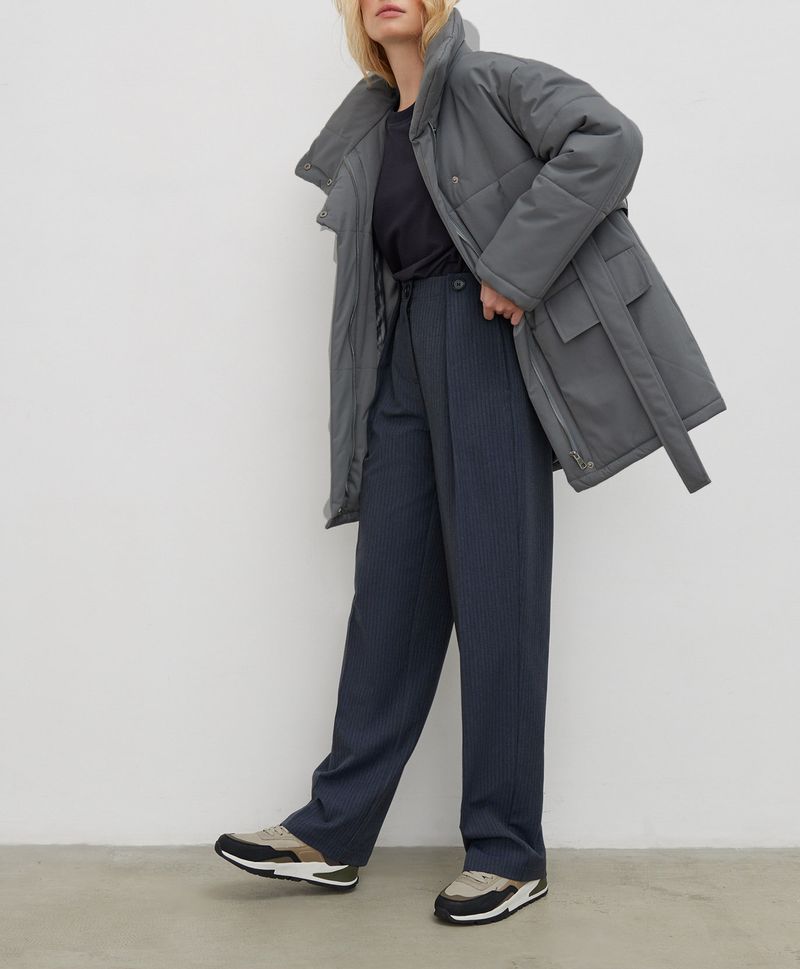 Roupas femininas gola alta algodão jaqueta inverno temperamento comutando moda quente à prova de vento gola alta com cinto algodão jaqueta_voghion.com