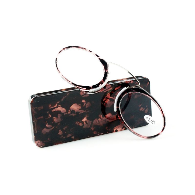 TR90 Clip-on Nose Reading Mini No Temple Glasses Compact Ultra-light Tortoiseshell Color_voghion.com
