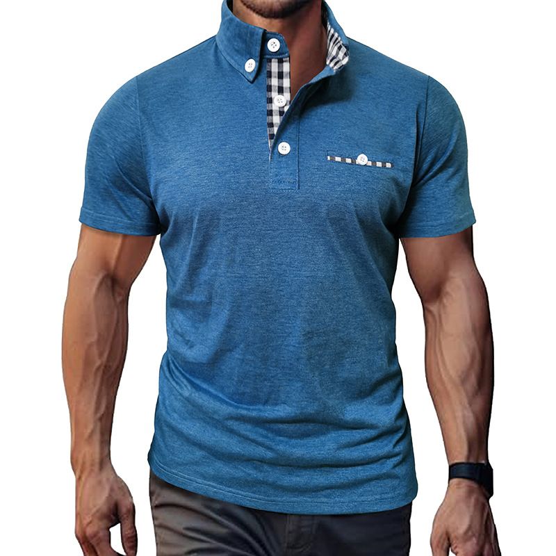 Neues kariertes Kurzarmoberteil für den Sommer für Herren_voghion.com