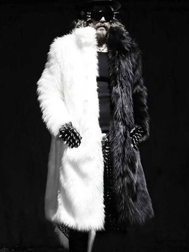 PFHQ 2022 Autumn Winter Men's Imitation Mink Long Coat Elegant Jacket Trendy Stylish Male Faux Fur Clothes Trench_voghion.com