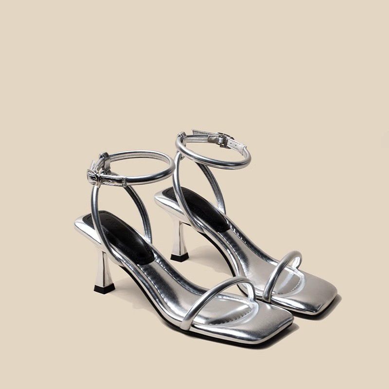 2025 New Square Head Exposed, Straight Fashion, Fine Heel Sandals, Women's Sandals Fashionable And Exquisite On The Foot Soft_voghion.com