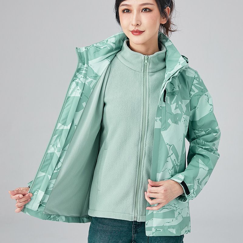 Winter Jacket Men Three-in-One 0.05kg Piece Set Detachable Windproof Warm Inner Liner Outdoor Camouflage Skiing_voghion.com