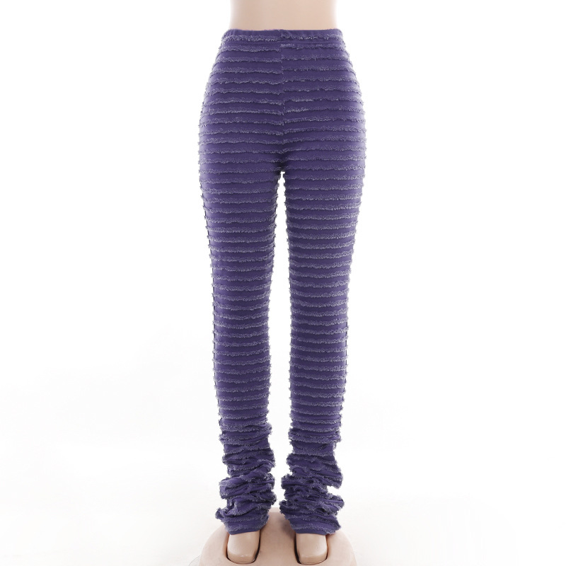 Dameskleding Gebreide Gestreepte Sexy Slanke Broek Kinder Lente Mode Hoge Taille Heup Lifting Hot Girl Casual Broek_voghion.com
