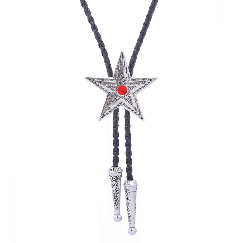 One Multi-Use Multiple Butterfly Moth Animal Leather Woven Necklace Women's Collar Rope Bolo Tie_voghion.com