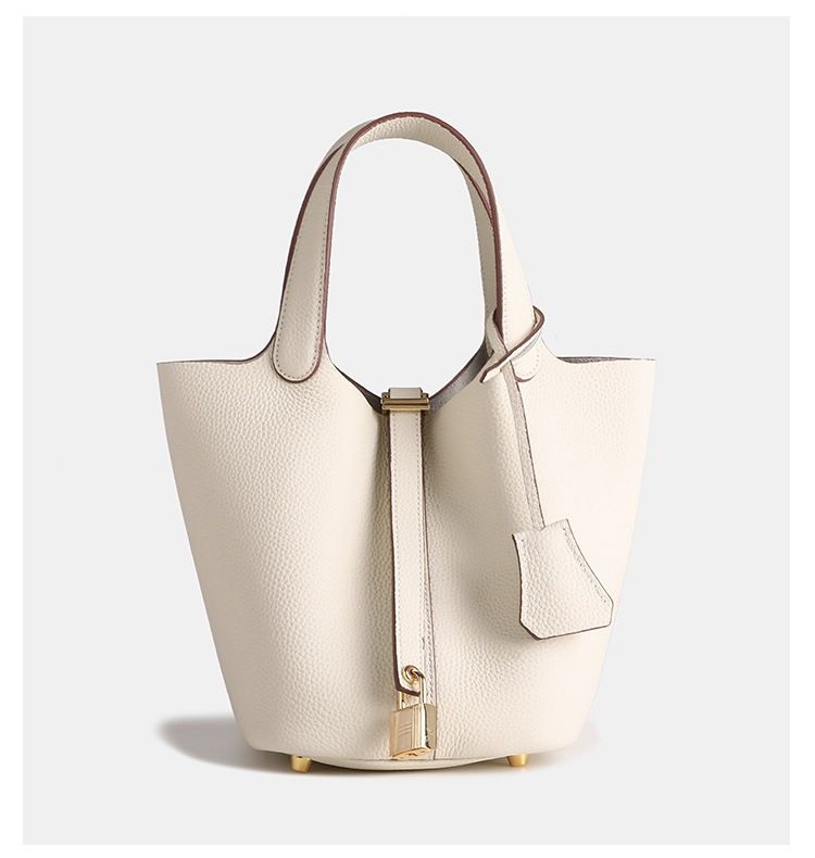 Hochwertiger Gemüsekorb aus echtem Leder 2025 Neu, Handtasche aus Rindsleder, Beuteltasche, für den Pendelverkehr_voghion.com