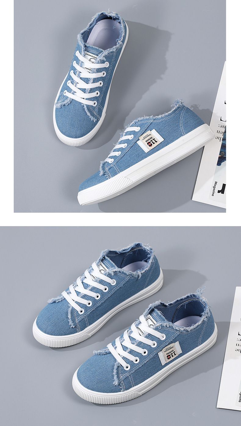 Autumn New Canvas Small White Student Flat Bottom Sports Board Shoes, Fashionable and Versatile Soft Sole Large Size_voghion.com