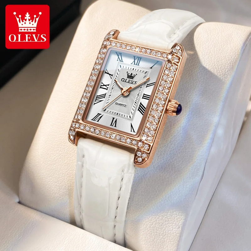 Orologi da donna Orologio al quarzo originale di lusso delle migliori marche per quadrante quadrato con cinturino in pelle luminoso impermeabile femminile_voghion.com