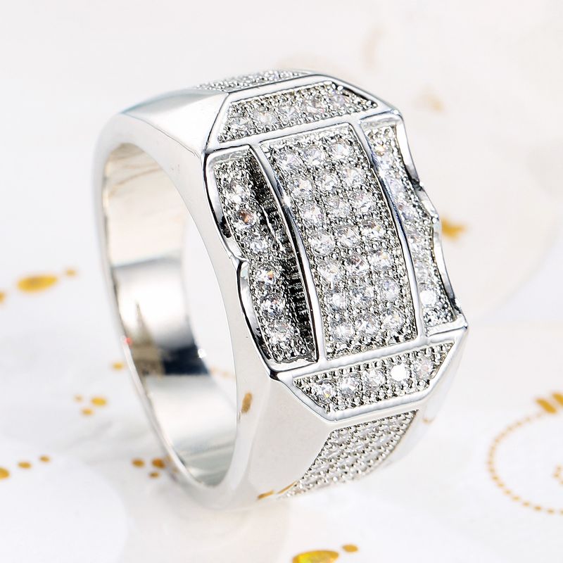 Anello da uomo con diamanti incastonati a mano Zhenrong_voghion.com