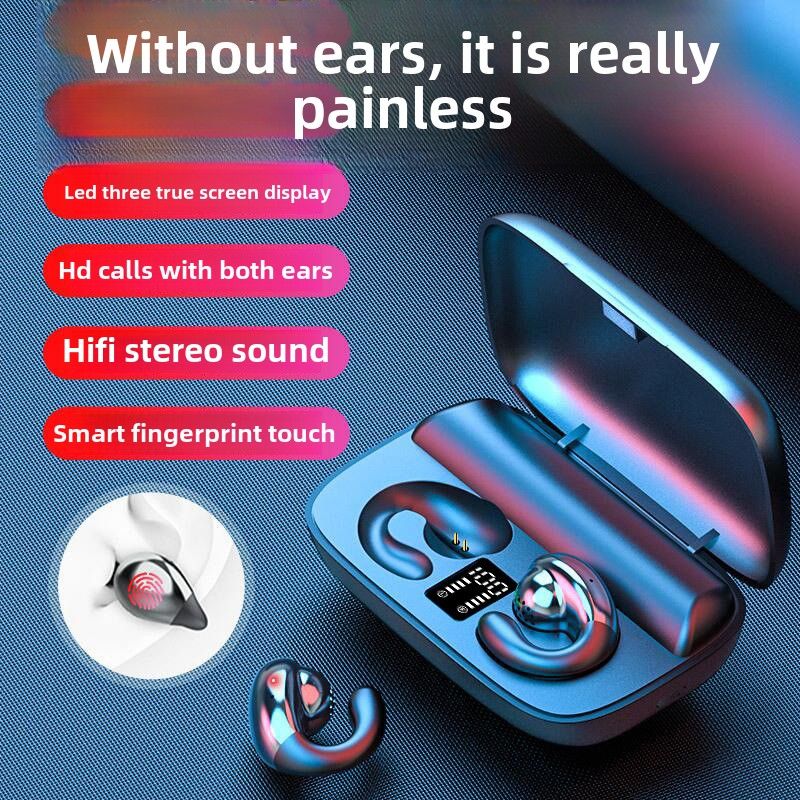 Auricolare Bluetooth con clip auricolare con funzione di ricarica, la carica residua del display, è possibile chiamare l'assistente iPhone Siri_voghion.com