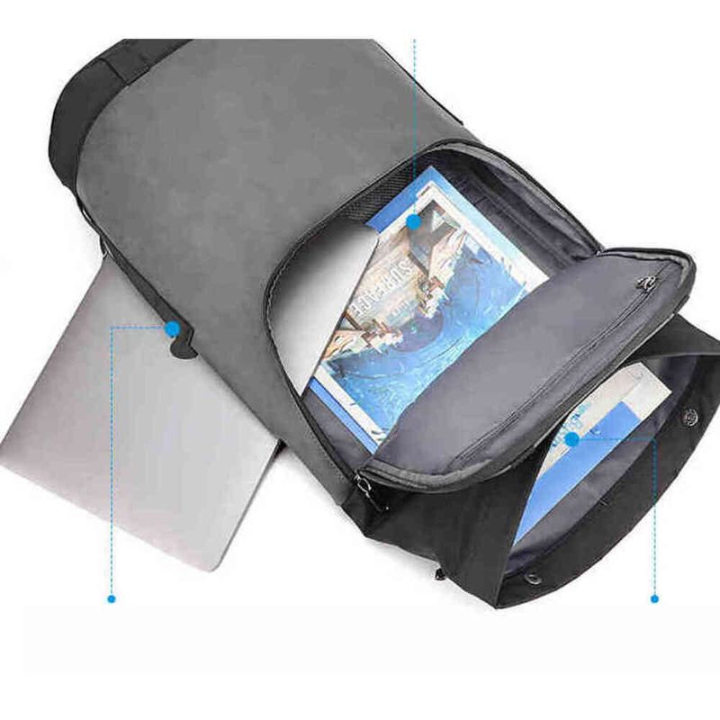 Cooler, urbaner, minimalistischer, multifunktionaler, wasserdichter Herren-Look, geeignet für den Einsatz in der Uni und Schule, auch für Reisen im Freien geeignet._voghion.com