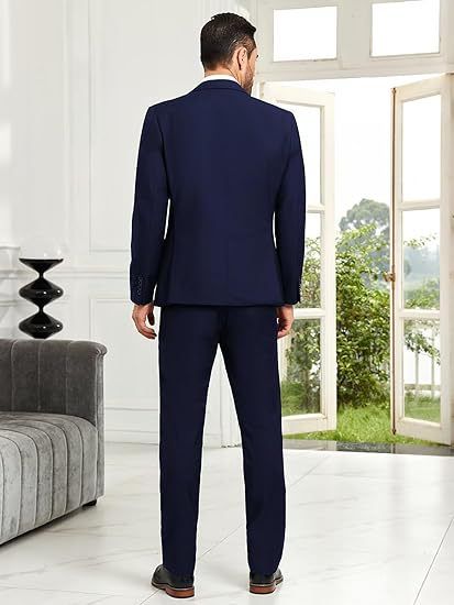 Men's Tailored Single-Sided Suit Formal Tuxedo Set Casual Wedding Prom_voghion.com