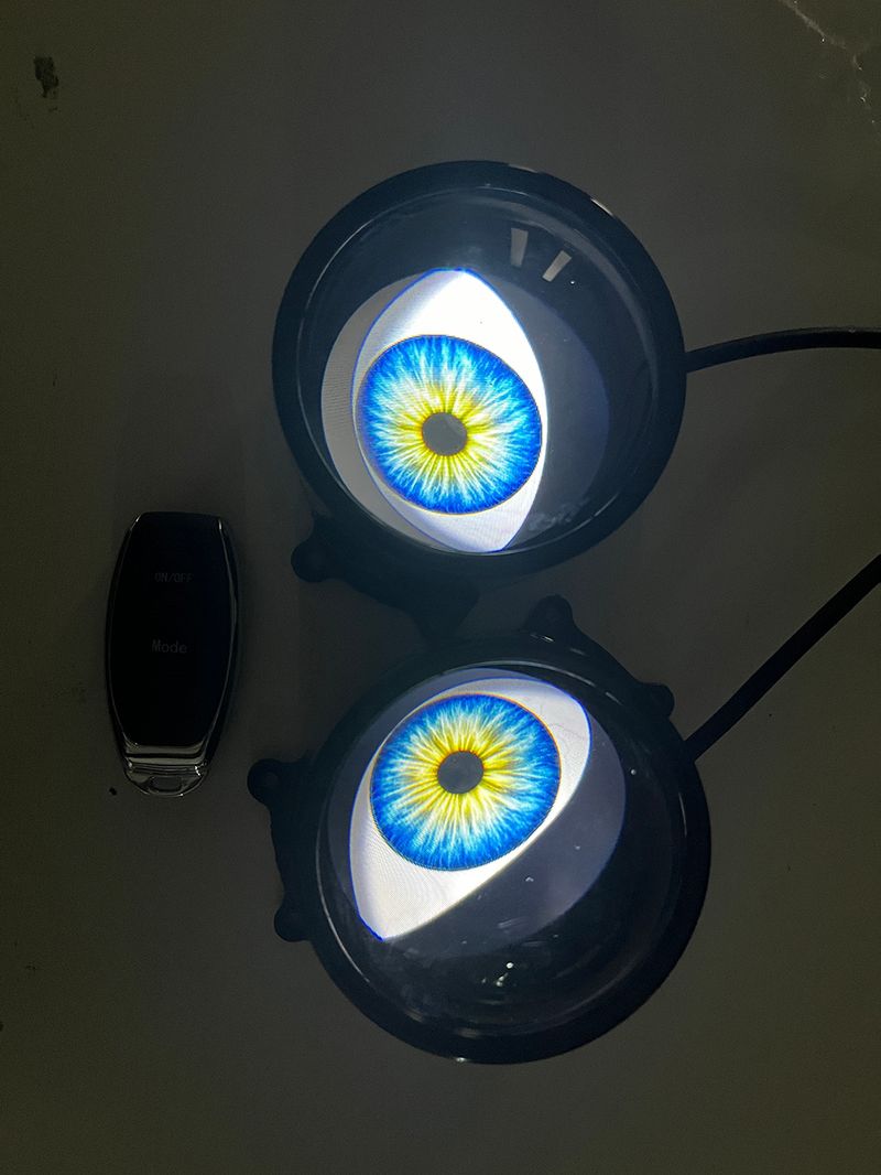Luci diurne per auto, fari a LED Devil Eye da 3 pollici con telecomando, accessori per conversione retrofit Volta 12V K_voghion.com