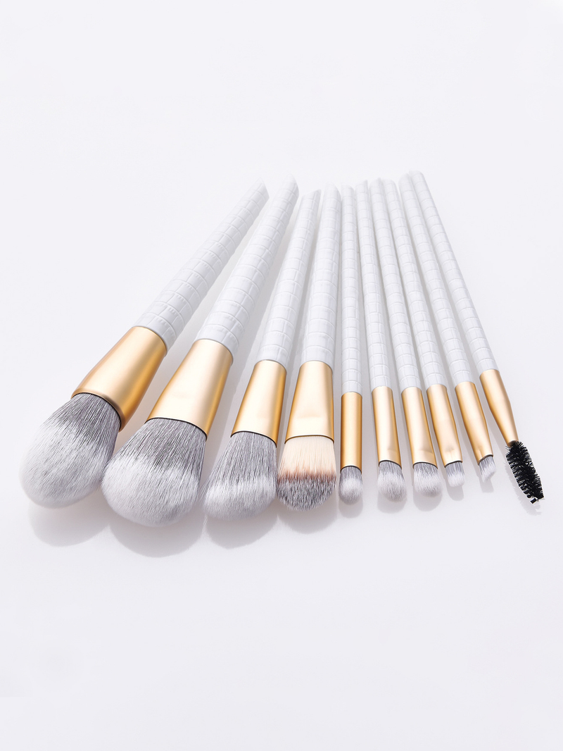 10-teiliges Make-up-Pinsel-Set, Krokodilmuster, Grundierungspinsel, Lidschattenpinsel, Wimpernpinsel, Make-up GUJHUI_voghion.com