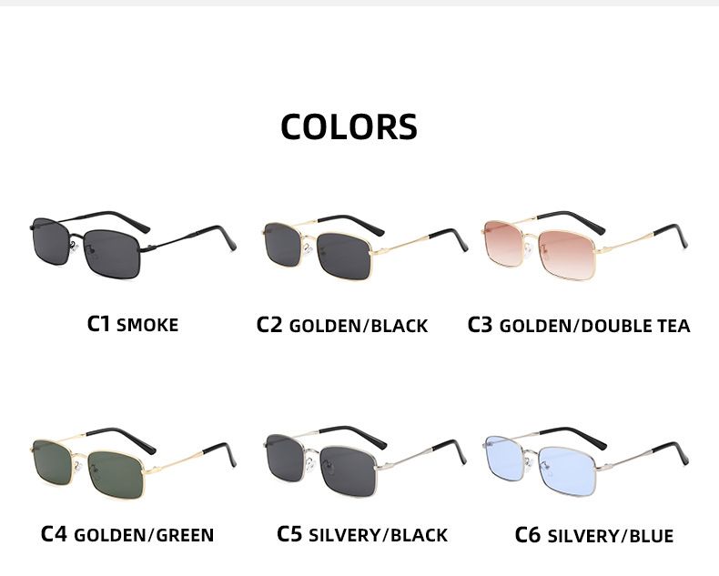 New Retro Metal Ultra Light Square Frame Anti Ultraviolet Sunglasses Small Face Personality Driving Sunglasses_voghion.com