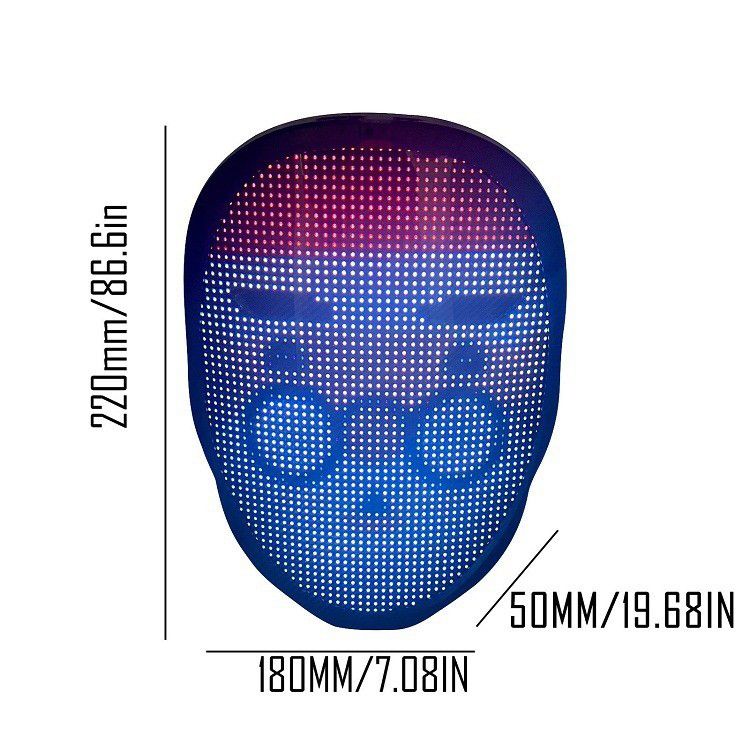 Halloween Special! LED Face-Changing Mask Via APP. Be The Coolest At Any Party!_voghion.com