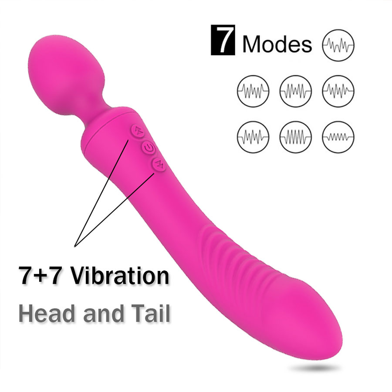 Leistungsstarker Dual-Vibratorstab, magischer G-Punkt-Massage-Analplug, Spielzeug für Erwachsene. Klitoris stimuliert weichen weiblichen Masturbator_voghion.com