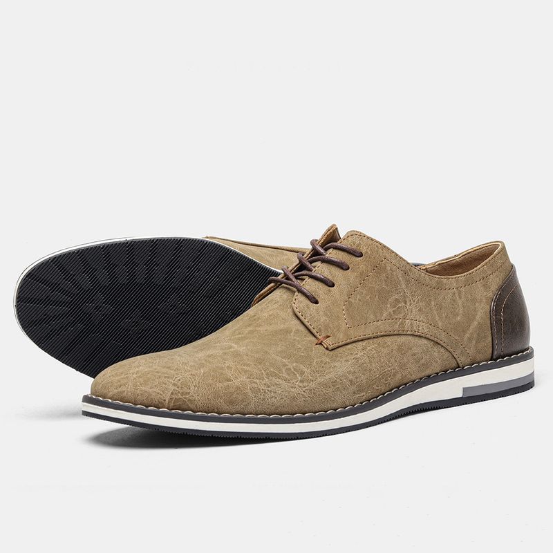 Herrenschuhe Große Herren Freizeitschuhe Modische leichte Herrenschuhe Farblich passende atmungsaktive Herren Lederschuhe_voghion.com