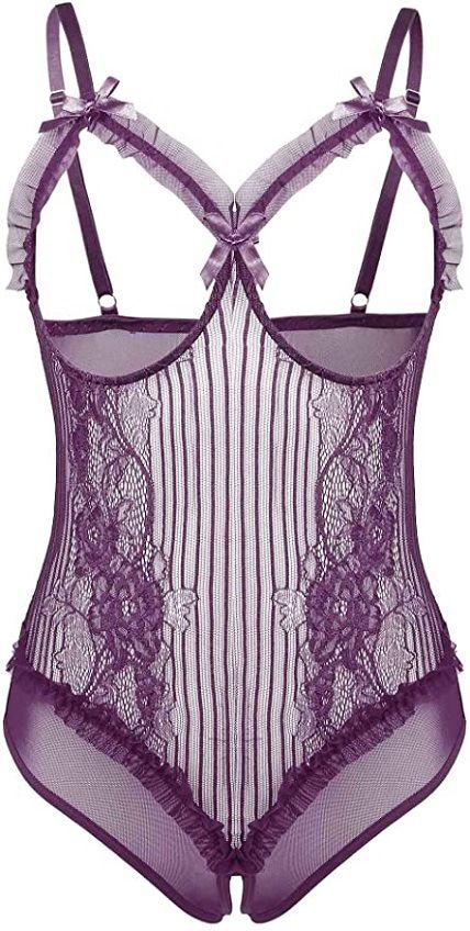 New Sexy Hollow Out Mesh Suspender Jumpsuit And Fun Lingerie_voghion.com
