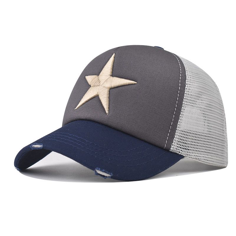 Cappellino da baseball ricamato personalizzato per uomo e donna, nuova collezione primaverile, classico berretto a becco d'anatra con stella a cinque punte_voghion.com