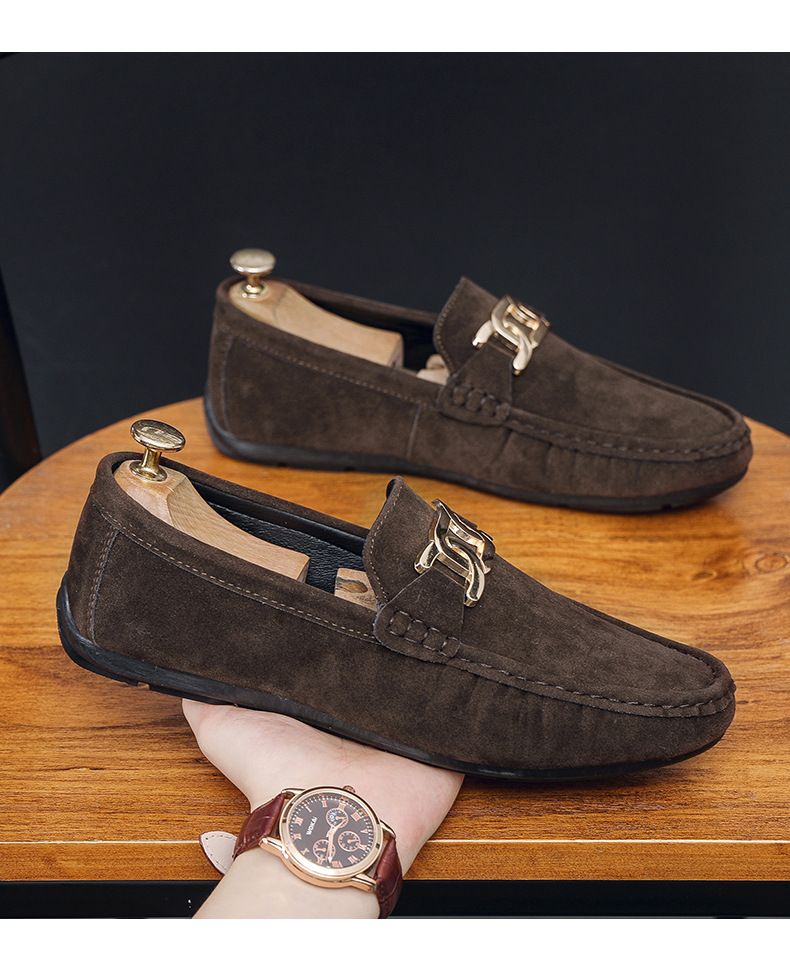 Mocassins Derby en cuir suédé pour hommes, chaussures confortables et imperméables pour fête au bureau_voghion.com