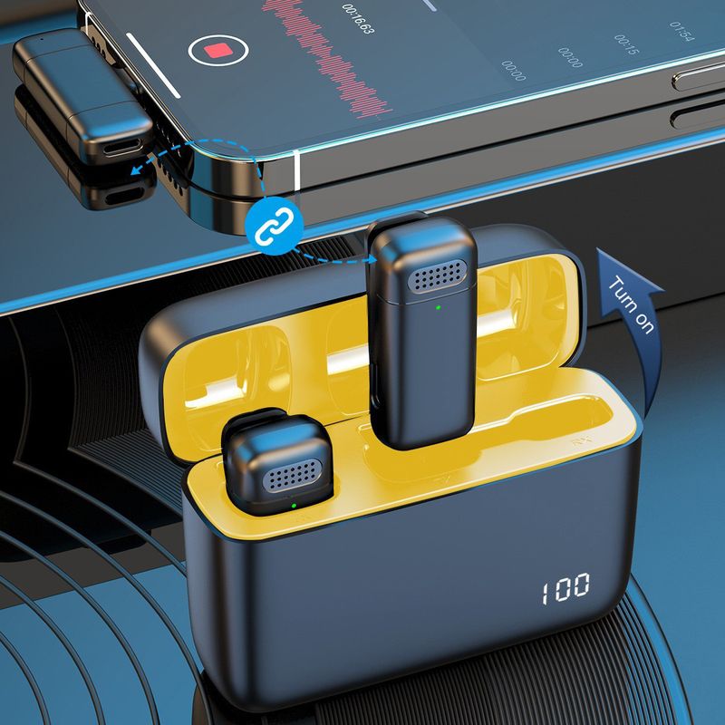 K30 Wireless Lavalier Charging Case Mirophone Portable Audio Video Reording For Iphone Android Notebook Live Gaming_voghion.com