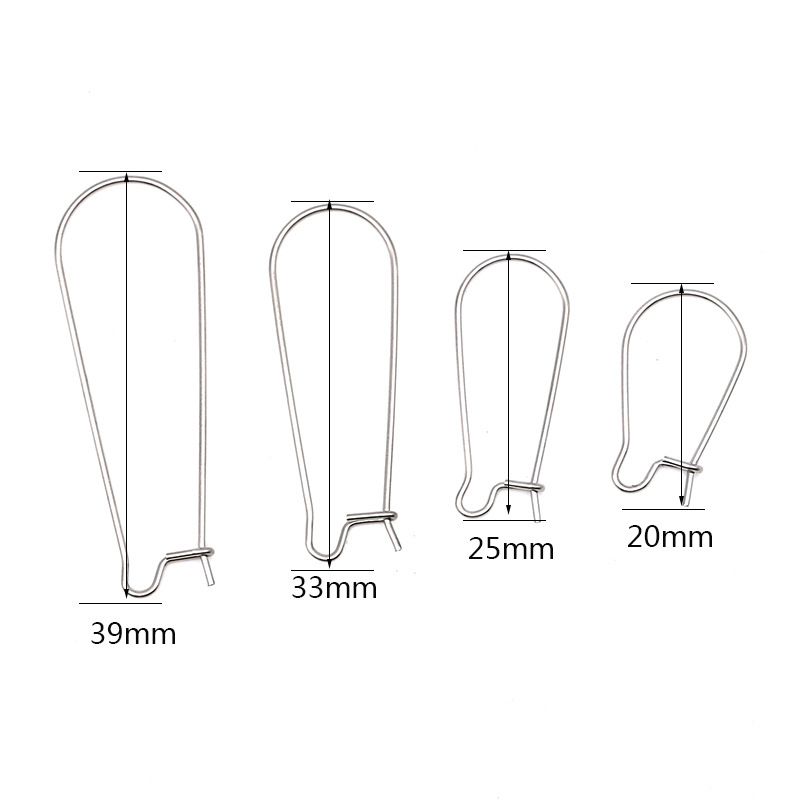 Fibbia a forma di U in acciaio inossidabile, impermeabile, in titanio, coreano, grande, gancio per l'orecchio francese, gioielli fai da te, accessori fatti a mano_voghion.com