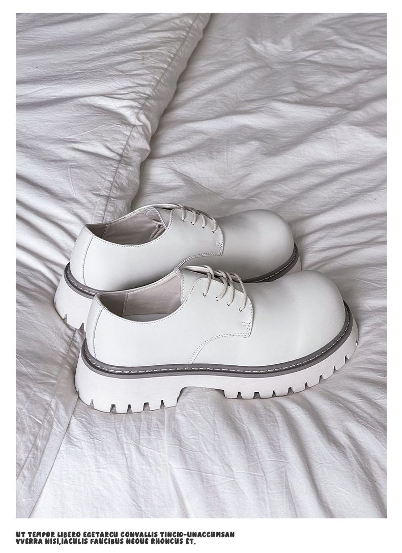 Herren-Derby-Arbeitsstiefel im britischen Stil mit dicker Sohle und größer werdender Sohle, Niche-Schuhe aus weißem Leder, 32057_voghion.com