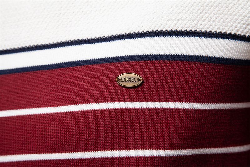 Men's Clothing New Striped Color Matching Long Sleeved Men's Knitted Sweater Fashionable Round Neck Men's Casual Sweater_voghion.com