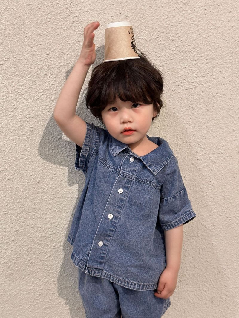 Trajes vaqueros de verano para niños, ropa de verano de manga corta para bebés, vestidos para niñas y hermanos, 2025_voghion.com