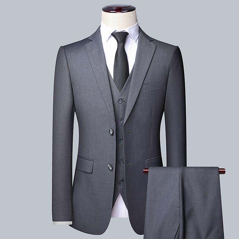 CT Two-Button Men's Suit Korean Style Slim Fit Business Professional Wear Work Office Formal Two-Piece Set_voghion.com