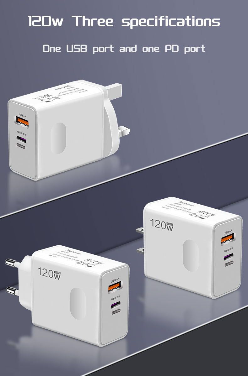 120 W superschnelles Flash-Telefonladegerät nach britischem Standard, geeignet für Apple 15 Huawei Xiaomi Ladekopf_voghion.com