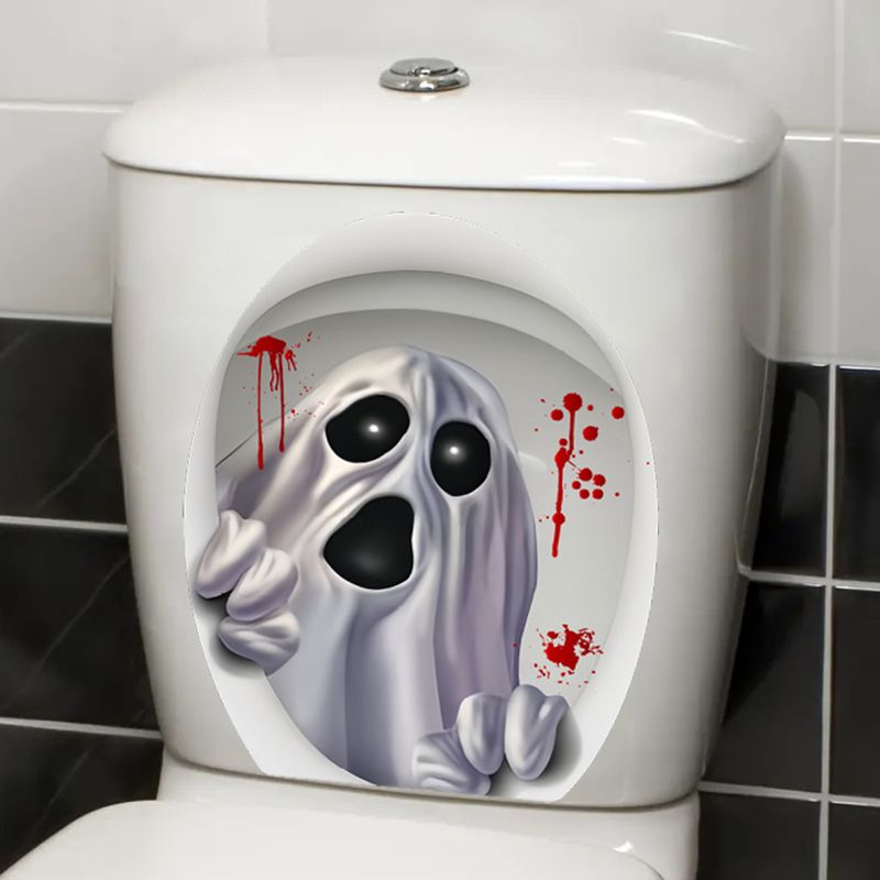 Ove neue Geist Halloween Abdeckung Dekoration Toilette CH81217 Badezimmer Wandaufkleber_voghion.com