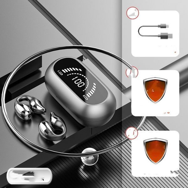 S03 Ear Clip Type Digital Display Wireless Bluetooth Headset_voghion.com