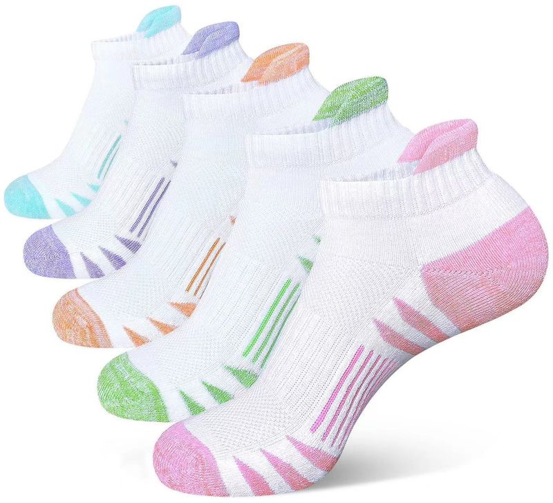 Performance-Laufsocken – Rutschfeste, schnelltrocknende Polyester-Spandex-Mischung (Unisex, Low Cut, 5er-Pack, Mehrfarbenoptionen)_voghion.com