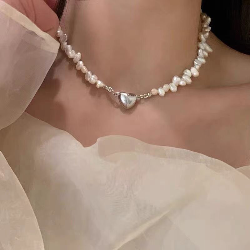 2025 Women Fashion Women's Baroque Pearl Pendant Necklace, 2024 Pure Silver_voghion.com