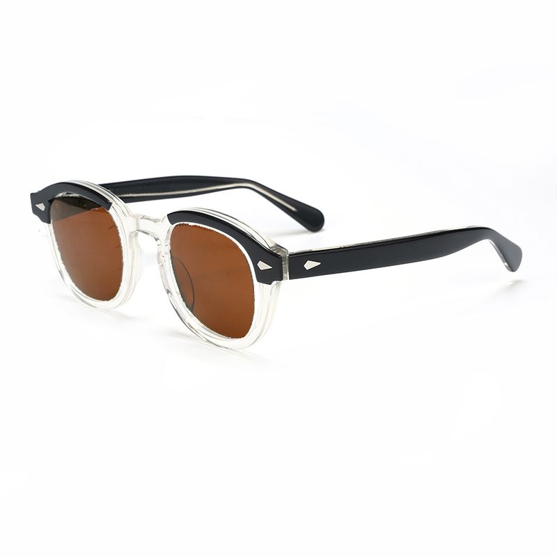 Modische polarisierte Sonnenbrille für Herren und Damen im Johnny Depp-Lemtosh-Stil, Retro, runder Acetatrahmen, UV400-Linse, Oculos_voghion.com