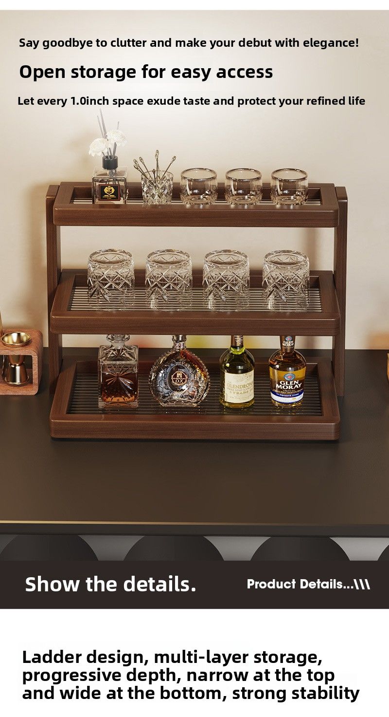 Home Multi-layer Desktop Simple Wine Glass Coffee Cup Table Tea Set Organizer Storage Rack_voghion.com