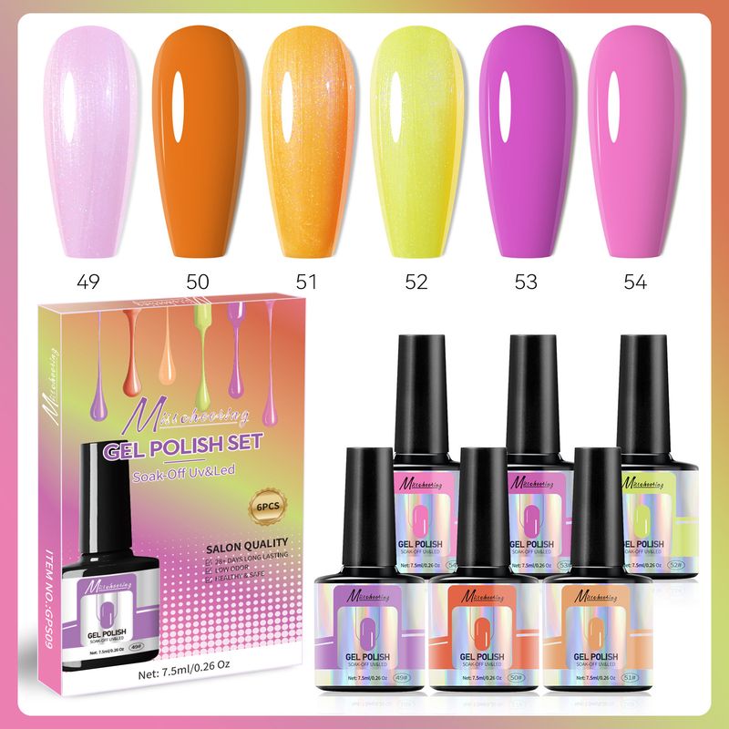 Art 6-Color Nail Polish Seasonal Transparent Series Trendy Colors Small Phototherapy Gel Set_voghion.com