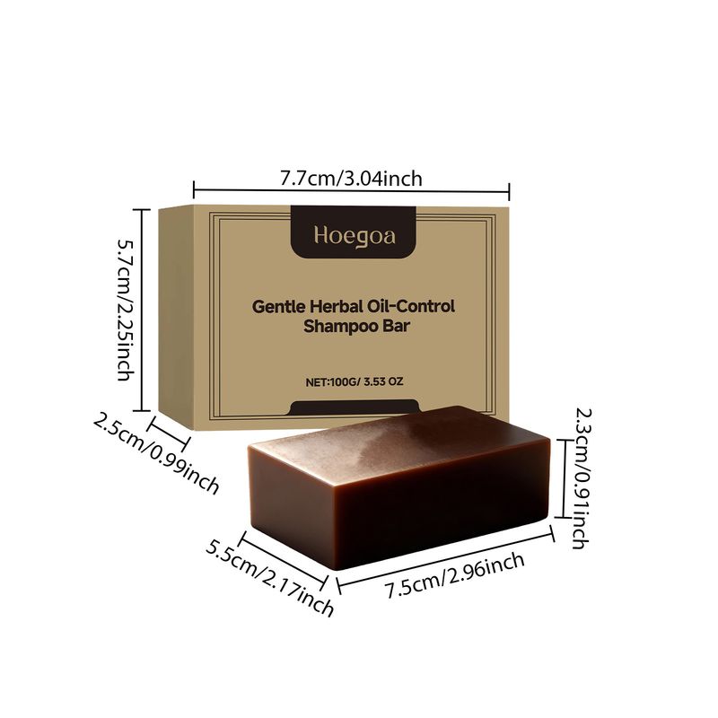 HOEGOA Herbal Oil Control Nourishes Cleanses Hair Smooth Glossy Natural Voluminous Shampoo Soap_voghion.com