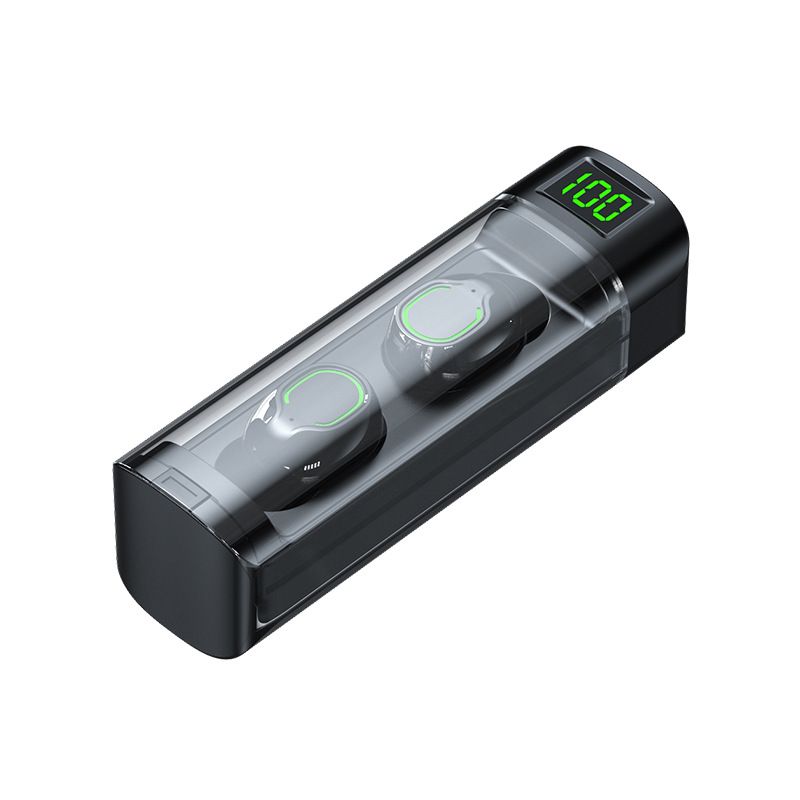 Auriculares inalámbricos Bluetooth BQ60 con pantalla digital extraíble, estuche transparente en la oreja, control táctil, portabilidad deportiva_voghion.com