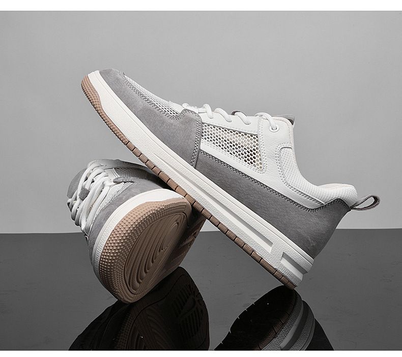 Scarpe da uomo basse con lacci, traspiranti, con giunture in rete, con interno invisibile, scarpe casual che aumentano l'altezza. Scarpe da uomo_voghion.com