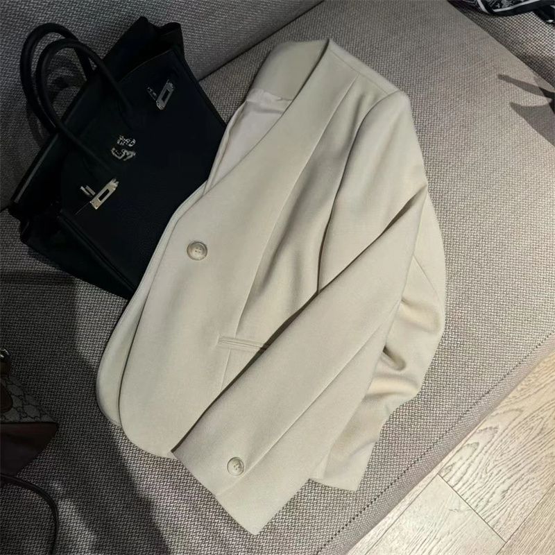 High-End Short Blazer For Women Petite 2025 Spring New Casual Small Suit Elegant Top Jacket_voghion.com