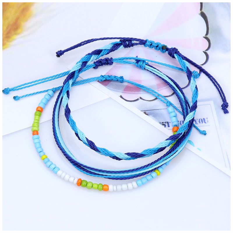 Shell Wax Thread Hand Woven Bracelet_voghion.com
