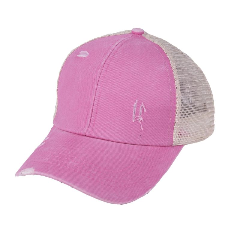 Washed Ponytail Baseball For Women, Summer, Spring, Autumn, Vintage Outdoor Solid Color Duckbill Cap_voghion.com