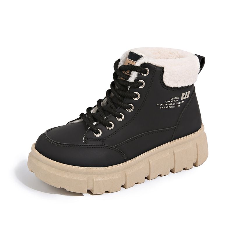 Martin Boots High-top Velvet Dames Student Dikke zool Casual Warm Straatfoto_voghion.com