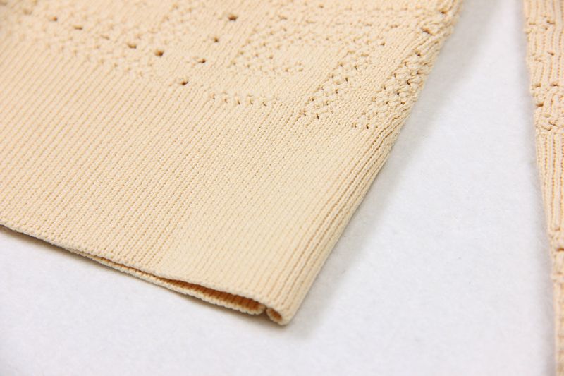 Abbigliamento da donna primavera e autunno nuovo maglione a maglia cava a maniche lunghe girocollo corto top giacca cardigan alla moda per le donne_voghion.com