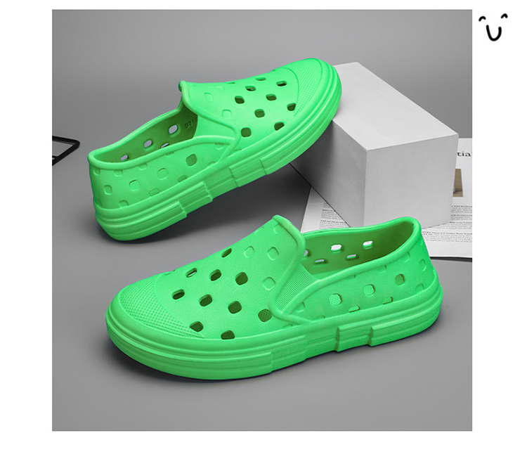 Men Summer Clogs Breathable Lightweight Mesh Water Shoes Non-Slip Walking Shower Beach Sandals Hole Slippers _voghion.com