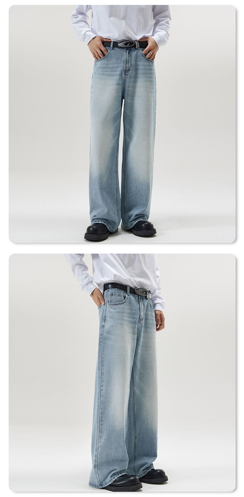 Herrenbekleidung Four Seasons Running Style A Typ Straight Jeans Herrenmode Marke Loose Wide Leg Mopping Long Pants_voghion.com