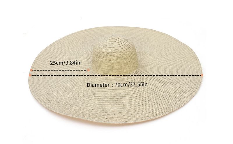 Nuovi arrivi GEMVIE Cappello da spiaggia in paglia oversize da donna con tesa larga, estivo, pieghevole, grande, in carta, 2024, nuova moda_voghion.com